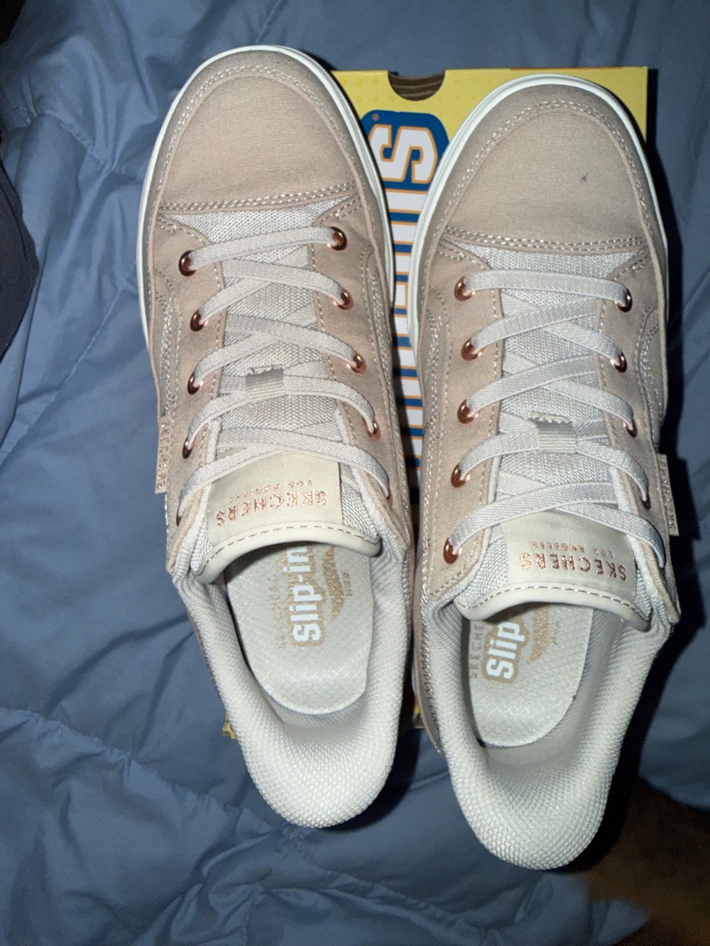 New-Skechers Women's Slip-On Casual Sneakers in Light Taupe.  Worn only 1 hour.